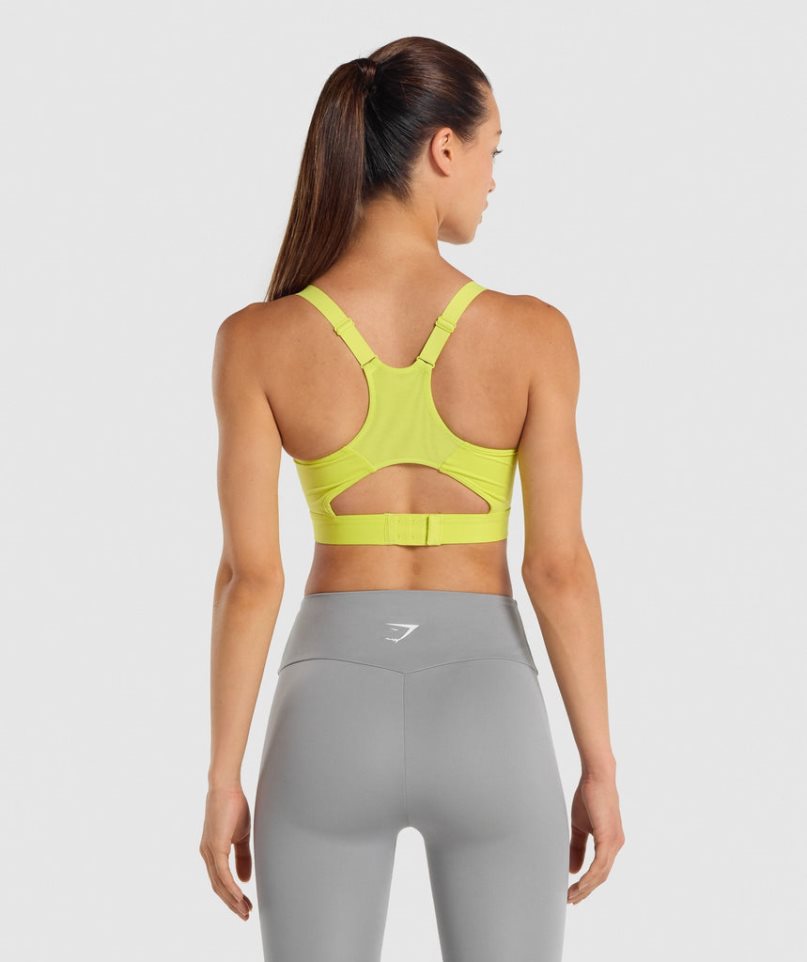 Women's Gymshark Racer Back Sports Bra Yellow | CA 85173A